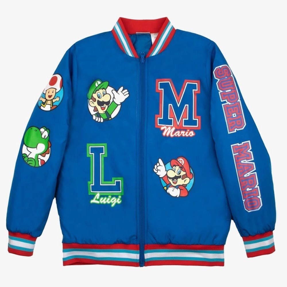 Nintendo Super Mario Brothers Lightweight Bomber Jacket • size 5/6